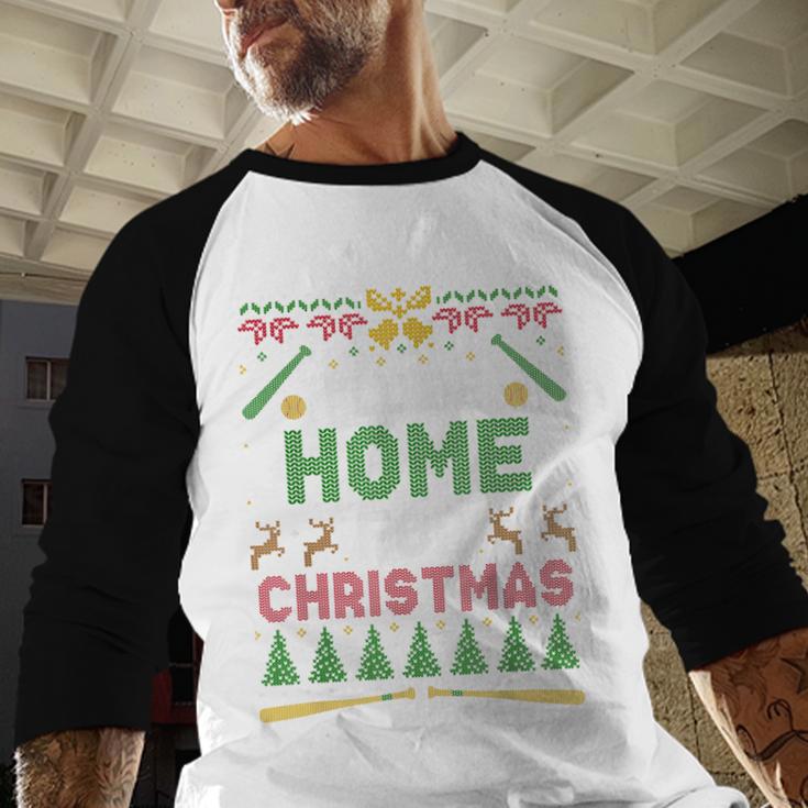 I’Ll Be Home For Christmas Baseball Ugly Sweater Baseball Raglan Shirt I’Ll Be Home For Christmas Baseball Ugly Sweater Baseball Raglan Shirt