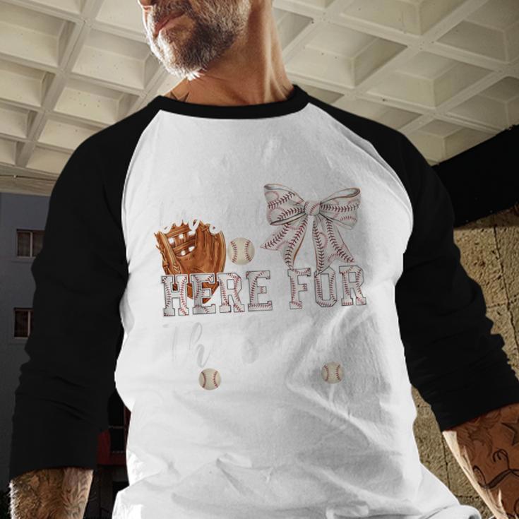 I'm Just Here For The Snacks Baseball Coquette Game Day Girl Baseball Raglan Shirt I'm Just Here For The Snacks Baseball Coquette Game Day Girl Baseball Raglan Shirt