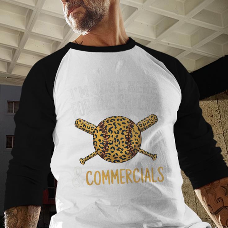 I'm Just Here For The Snacks And Commercials Baseball Baseball Raglan Shirt
