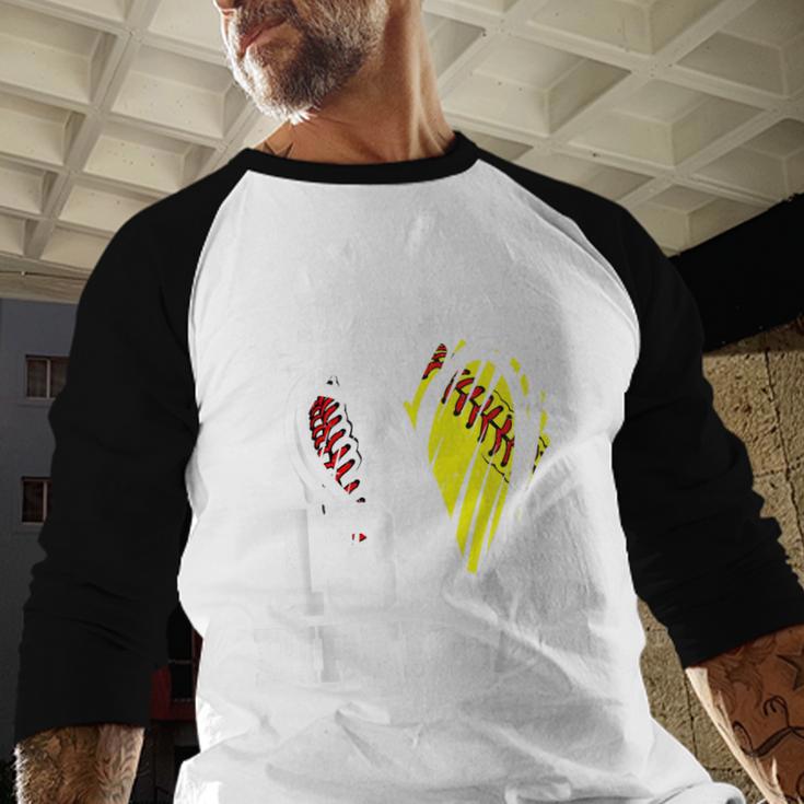 It's My 13th Birthday Baseball Softball Heart 13 Year Old Baseball Raglan Shirt