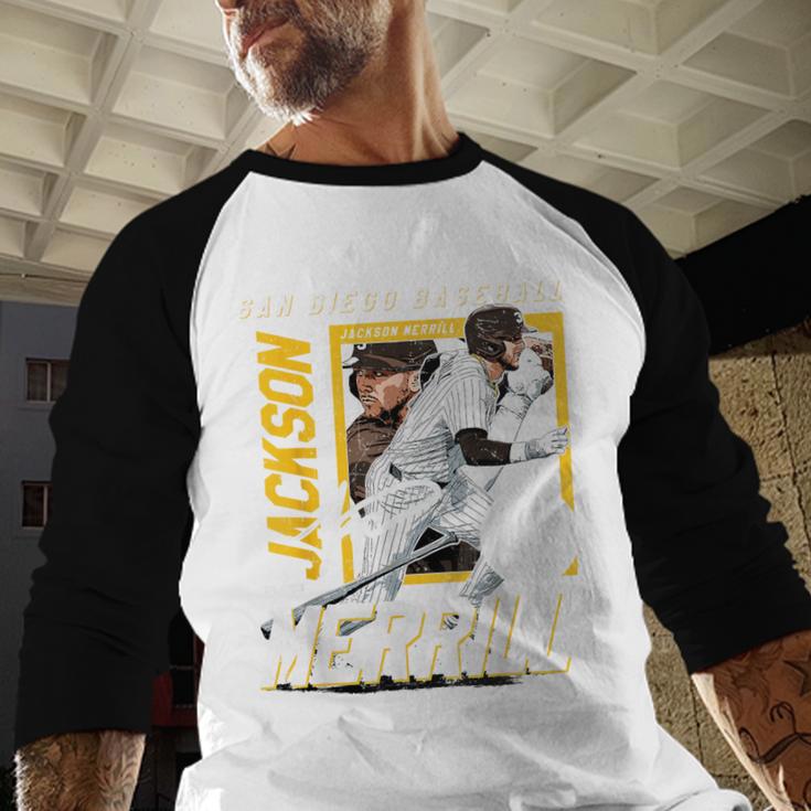 Jackson Merrill San Diego MLB Baseball Player MLBJME203M Baseball Raglan Shirt Jackson Merrill San Diego MLB Baseball Player MLBJME203M Baseball Raglan Shirt