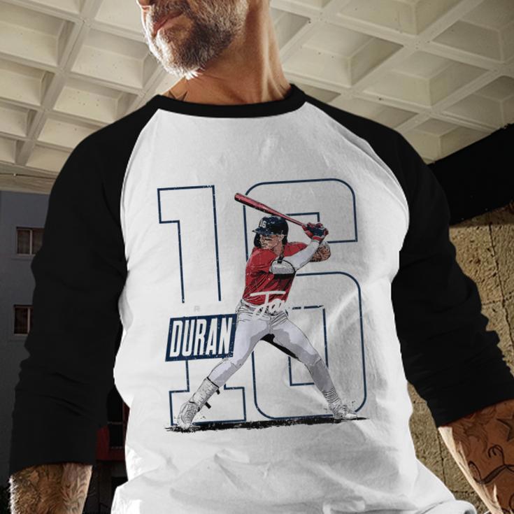 Jarren Duran Boston MLB Baseball Players MLBJDU202M Baseball Raglan Shirt Jarren Duran Boston MLB Baseball Players MLBJDU202M Baseball Raglan Shirt