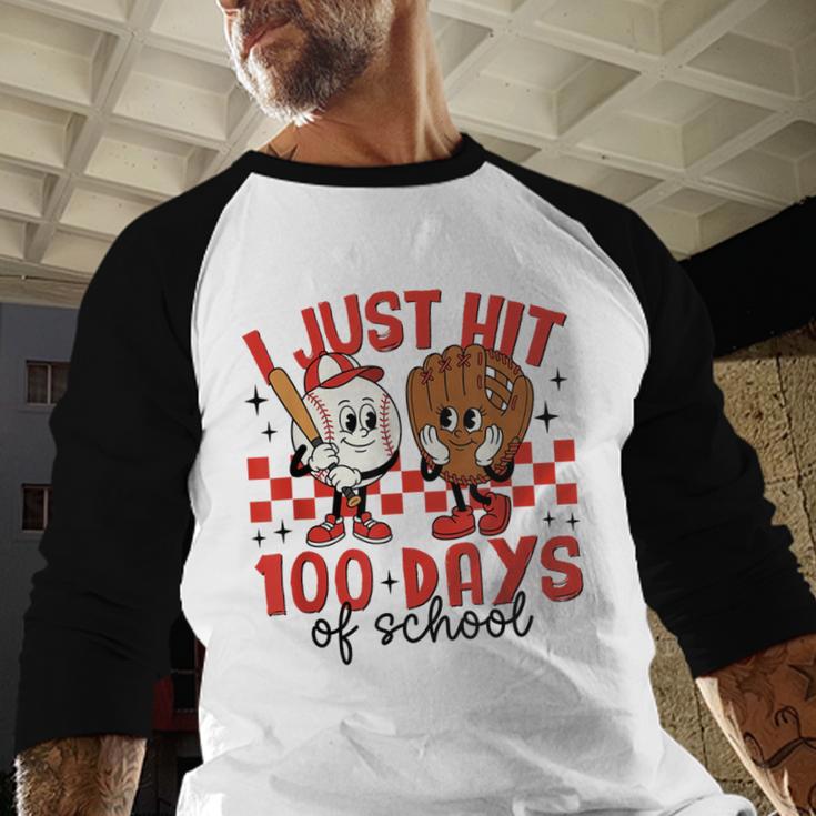 I Just Hit 100 Days Of School Baseball 100th Day Teacher Kid Baseball Raglan Shirt I Just Hit 100 Days Of School Baseball 100th Day Teacher Kid Baseball Raglan Shirt