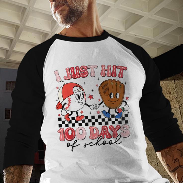 I Just Hit 100 Days Of School Baseball Boy Girl Teacher Baseball Raglan Shirt I Just Hit 100 Days Of School Baseball Boy Girl Teacher Baseball Raglan Shirt