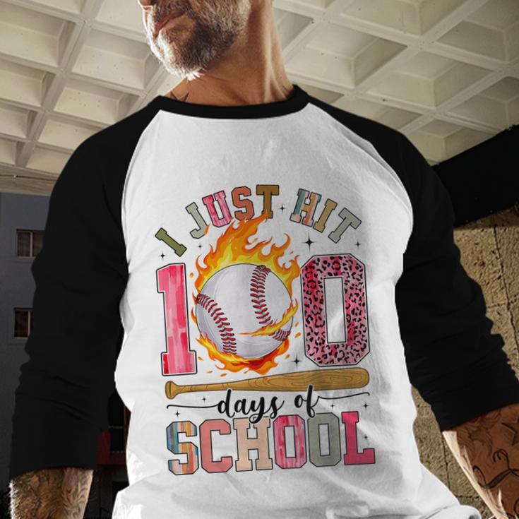 I Just Hit 100 Days Of School Baseball Lovers Fans Boys Kids Baseball Raglan Shirt I Just Hit 100 Days Of School Baseball Lovers Fans Boys Kids Baseball Raglan Shirt