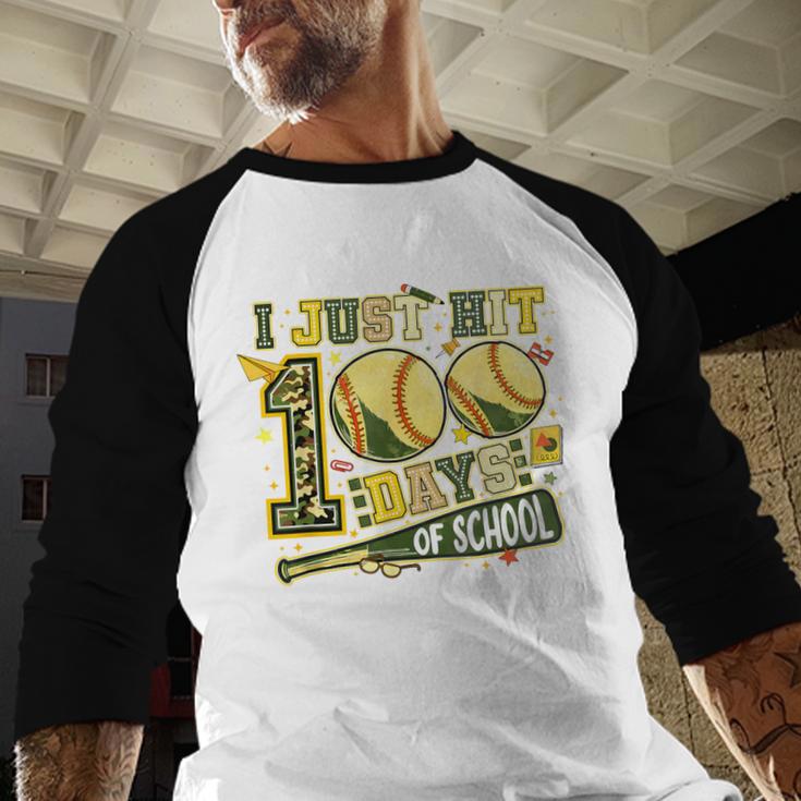 I Just Hit 100 Days Of School Baseball Teacher Boy Girl Kid Baseball Raglan Shirt I Just Hit 100 Days Of School Baseball Teacher Boy Girl Kid Baseball Raglan Shirt
