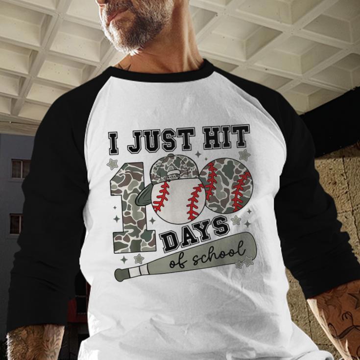 I Just Hit 100 Days Of School Camo Baseball 100 Days Smarter Baseball Raglan Shirt I Just Hit 100 Days Of School Camo Baseball 100 Days Smarter Baseball Raglan Shirt