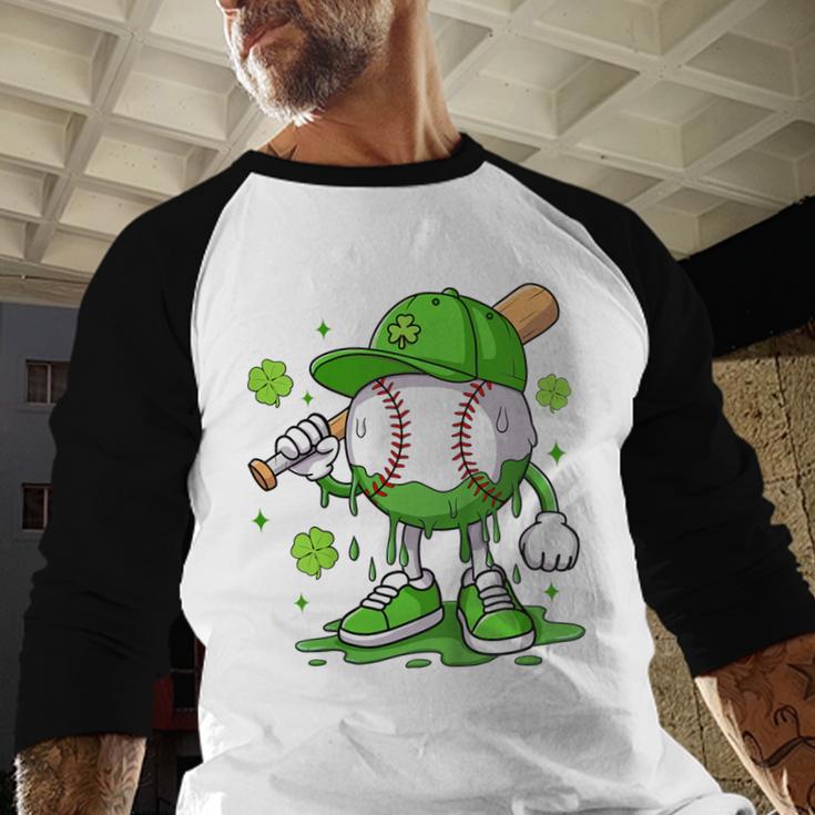Kids Boys Happy St Patricks Day Kids Baseball Ice Cream Drip Baseball Raglan Shirt Kids Boys Happy St Patricks Day Kids Baseball Ice Cream Drip Baseball Raglan Shirt