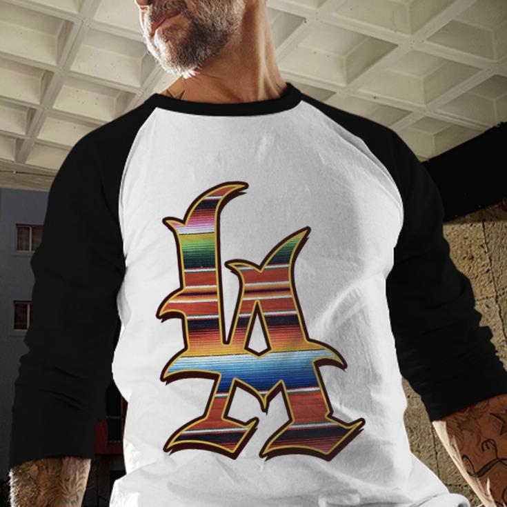 LA Sarape Los Angeles LA Sarape East LA Baseball Mexican Premium Tri-Blend Baseball Raglan Shirt
