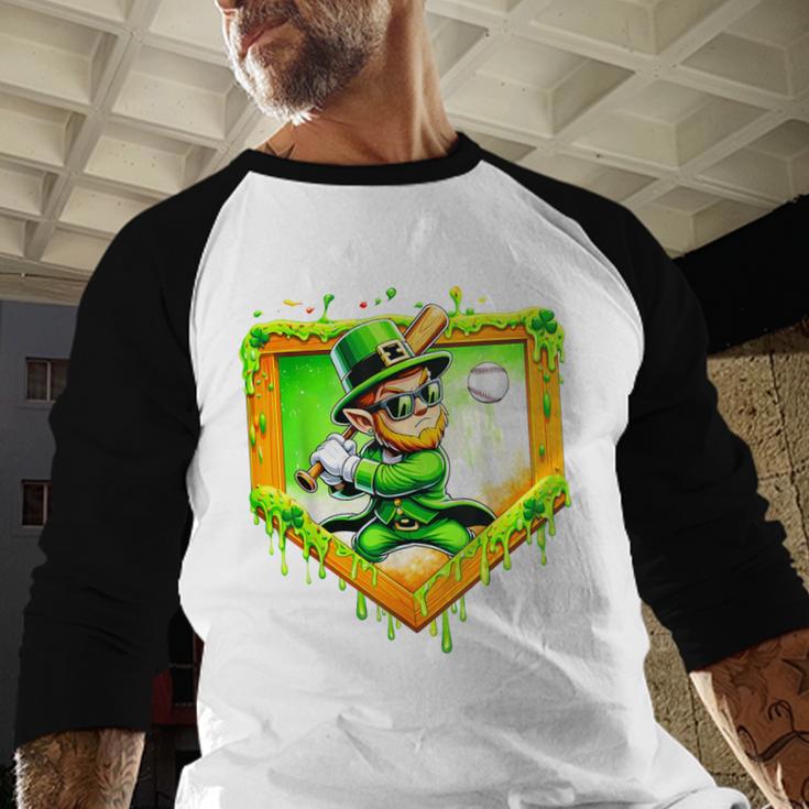 Leprechaun Baseball St Patricks Day Ice Cream Drip Men Boys Baseball Raglan Shirt Leprechaun Baseball St Patricks Day Ice Cream Drip Men Boys Baseball Raglan Shirt