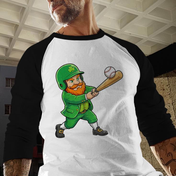 Leprechaun Playing Baseball St Patricks Day Men Boys Kids Baseball Raglan Shirt Leprechaun Playing Baseball St Patricks Day Men Boys Kids Baseball Raglan Shirt