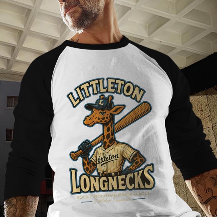 Littleton Longnecks Retro Minor League Baseball Baseball Raglan Shirt Littleton Longnecks Retro Minor League Baseball Baseball Raglan Shirt