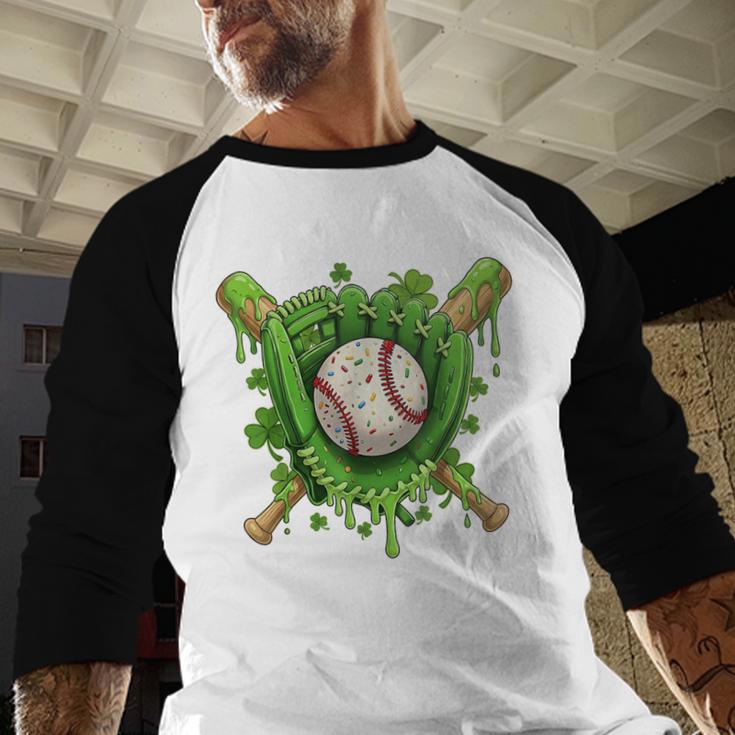 Lucky Shamrock Baseball Gloves Drip St Patrick's Day Boys Baseball Raglan Shirt Lucky Shamrock Baseball Gloves Drip St Patrick's Day Boys Baseball Raglan Shirt
