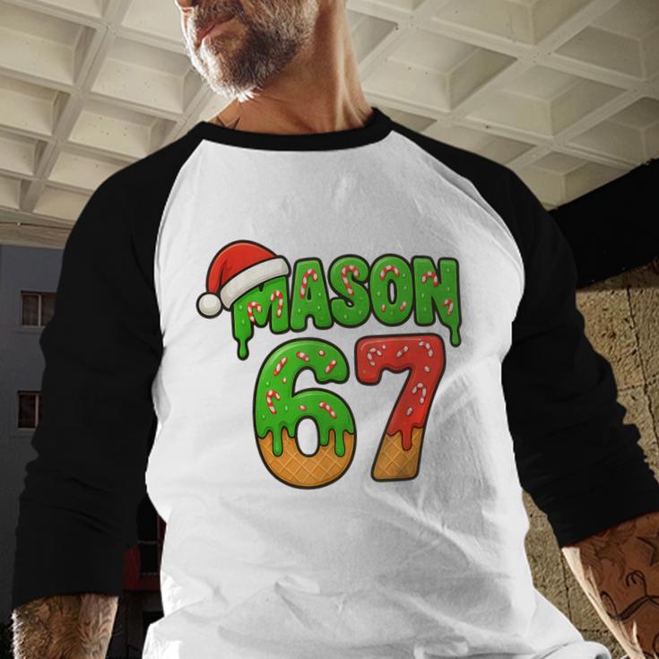 Mason 67 Christmas Ice Cream Drip Meme Six Seven Baseball Baseball Raglan Shirt Mason 67 Christmas Ice Cream Drip Meme Six Seven Baseball Baseball Raglan Shirt