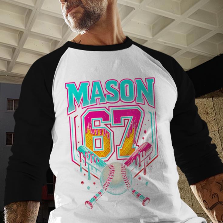 Mason 67 Ice Cream Drip Baseball Ice Cream Drip Baseball Raglan Shirt