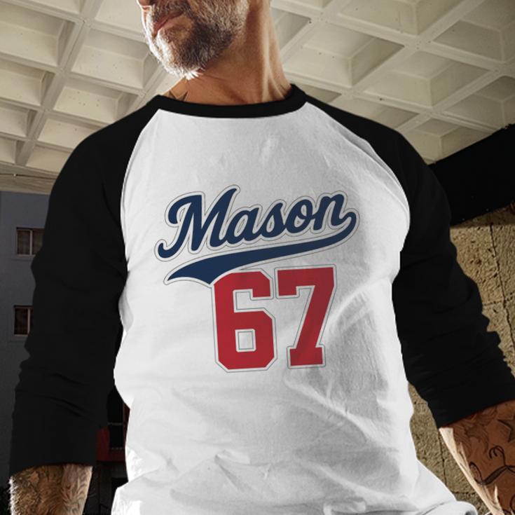 Mason 67 Jersey Baseball Men Women Boys Girls Number 6 7 Baseball Raglan Shirt