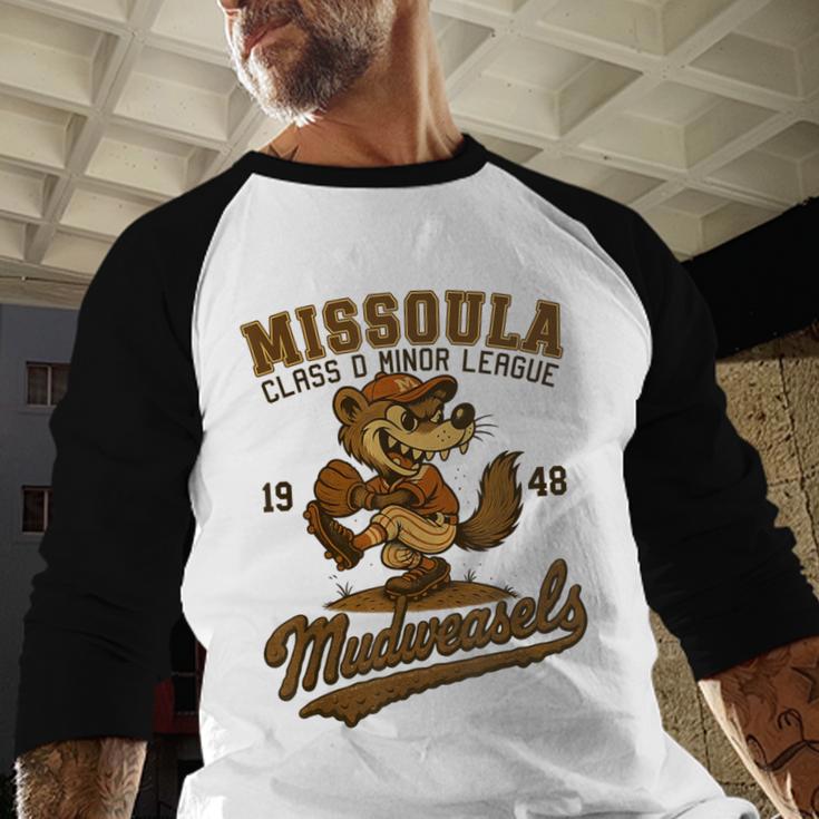 Missoula Mudweasels Retro Minor League Baseball Baseball Raglan Shirt