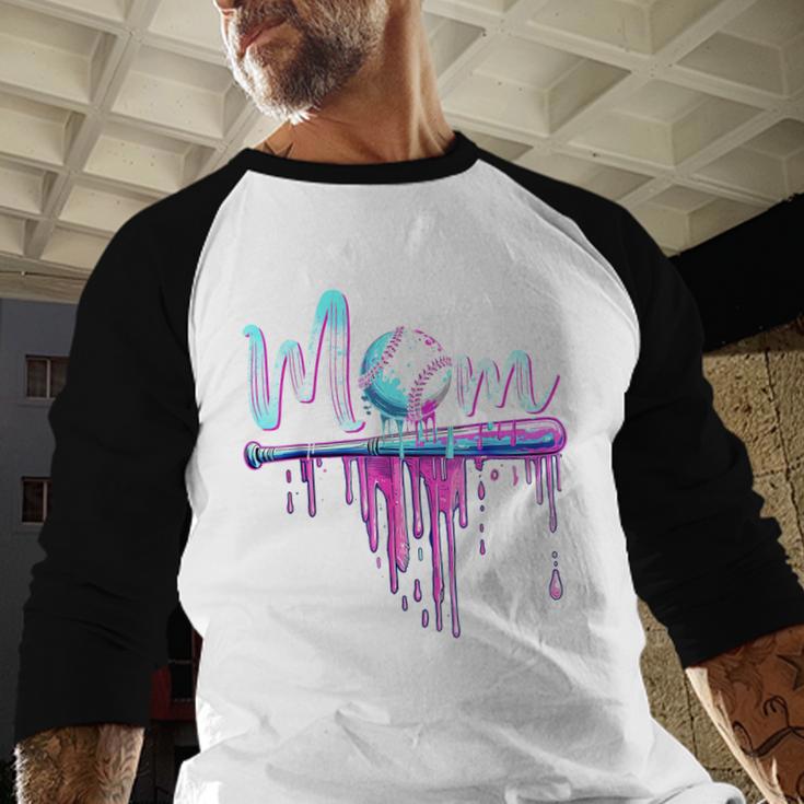 Mom Baseball Ice Cream Drip Birthday Boy Family Baseball Raglan Shirt Mom Baseball Ice Cream Drip Birthday Boy Family Baseball Raglan Shirt