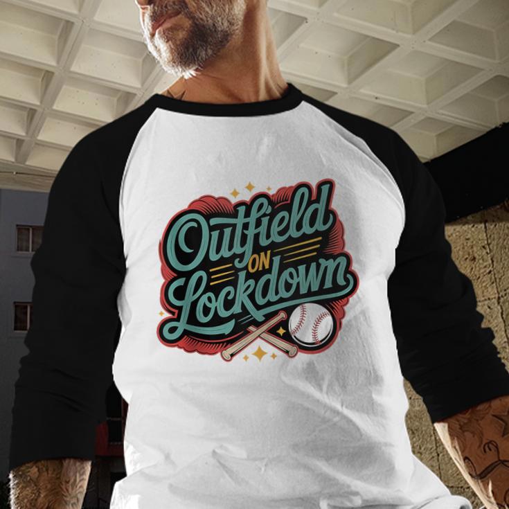 Outfield On Lockdown Baseball Defense Sports Baseball Raglan Shirt Outfield On Lockdown Baseball Defense Sports Baseball Raglan Shirt