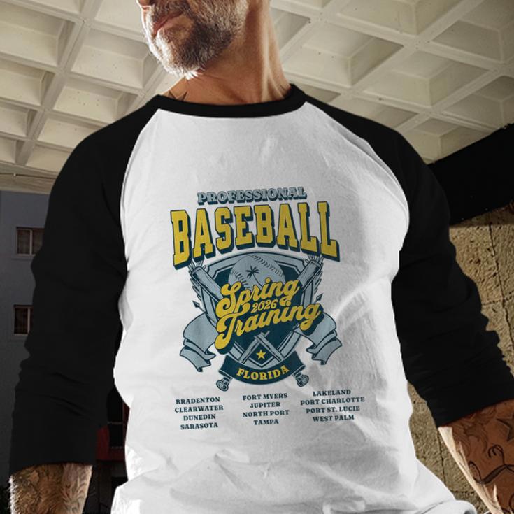 Professional Baseball Spring Training 2026 Florida Cities Baseball Raglan Shirt
