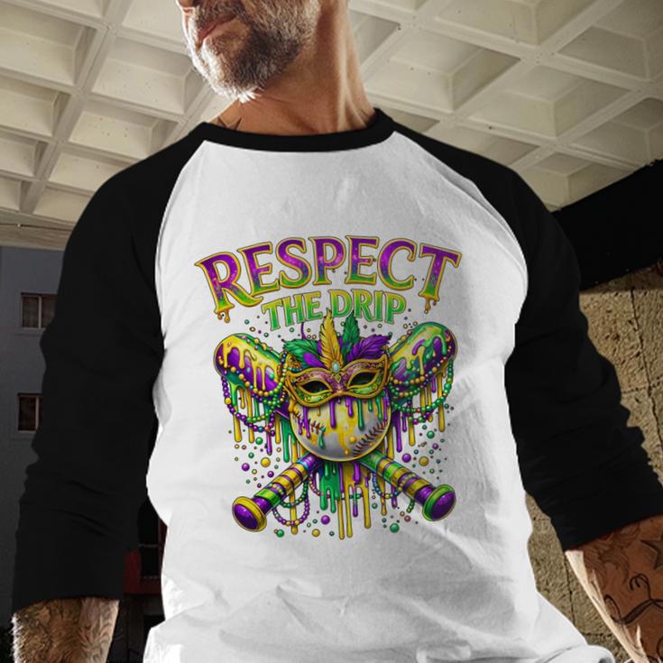 Respect The Drip Mardi Gras Baseball Ice Cream Boys Carnival Baseball Raglan Shirt Respect The Drip Mardi Gras Baseball Ice Cream Boys Carnival Baseball Raglan Shirt