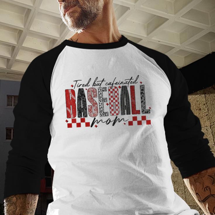 Retro Checkered Tired But Caffeinated Baseball Mom Leopard Baseball Raglan Shirt Retro Checkered Tired But Caffeinated Baseball Mom Leopard Baseball Raglan Shirt