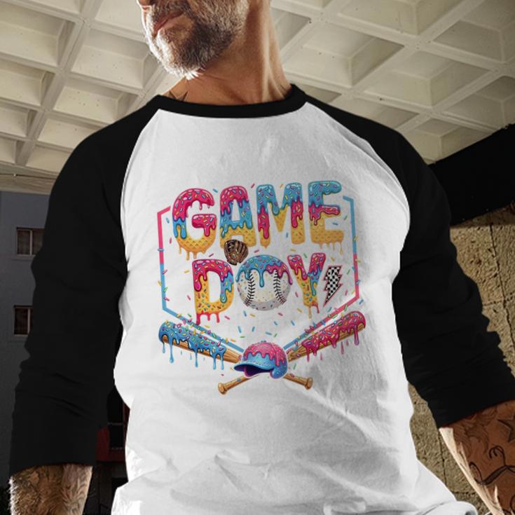 Retro Game Day Baseball Ice Cream Drip For Men Boy Kids Baseball Raglan Shirt Retro Game Day Baseball Ice Cream Drip For Men Boy Kids Baseball Raglan Shirt