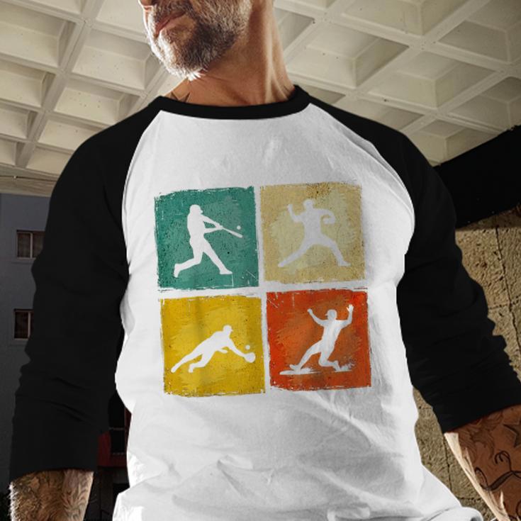 Retro Style Baseball Lover Playing Men Women Kids Baseball Baseball Raglan Shirt