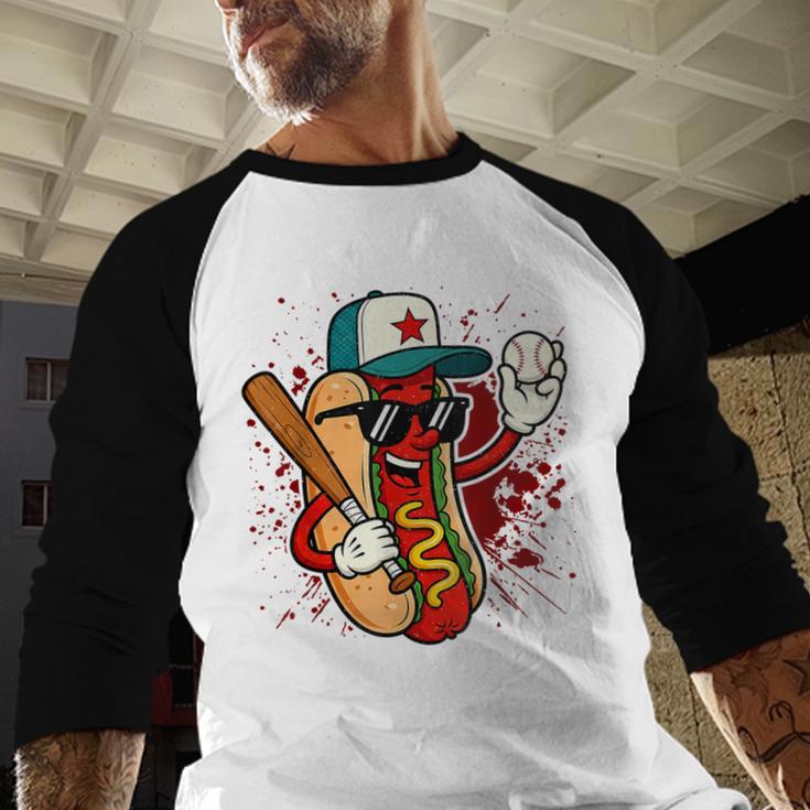 Retro Vintage Baseball Hot Dogs Baseball Raglan Shirt Retro Vintage Baseball Hot Dogs Baseball Raglan Shirt