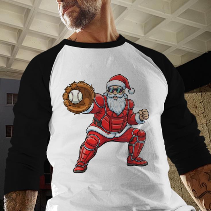 Santa Playing Baseball Baseball Lover Baseballer Xmas Baseball Raglan Shirt Santa Playing Baseball Baseball Lover Baseballer Xmas Baseball Raglan Shirt