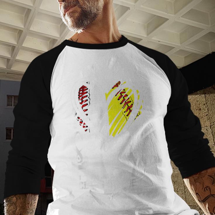 Senior Papa Class Of 2026 Baseball Softball Graduation Heart Baseball Raglan Shirt