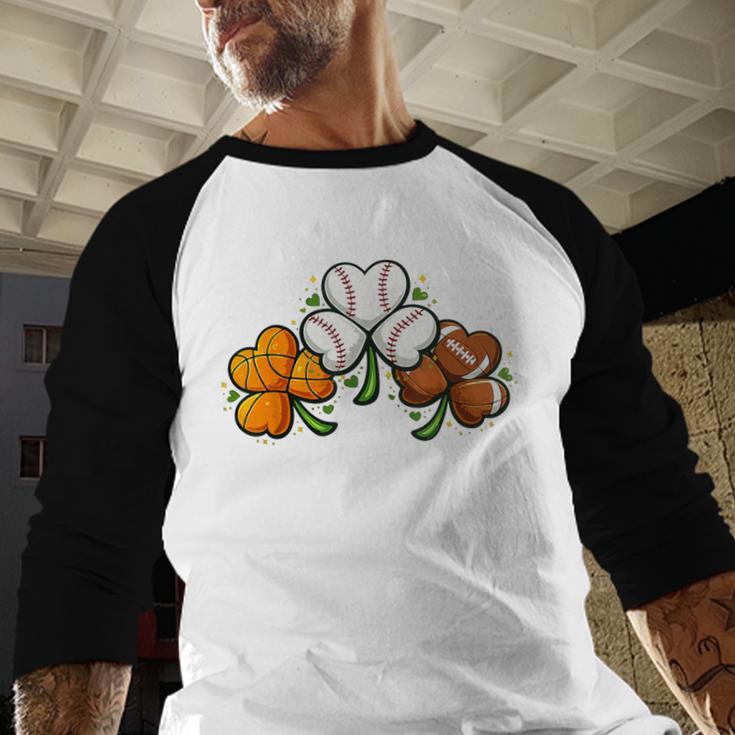 Shamrock Baseball Basketball Football St Patricks Day Baseball Raglan Shirt Shamrock Baseball Basketball Football St Patricks Day Baseball Raglan Shirt