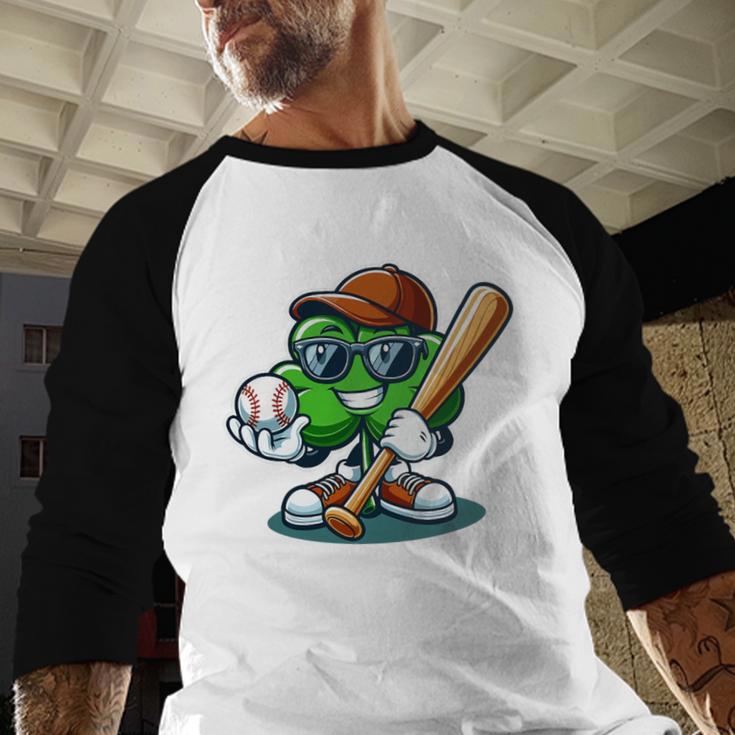 Shamrock Baseball St Patrick's Day Kids Boys Toddlers Premium Tri-Blend Baseball Raglan Shirt