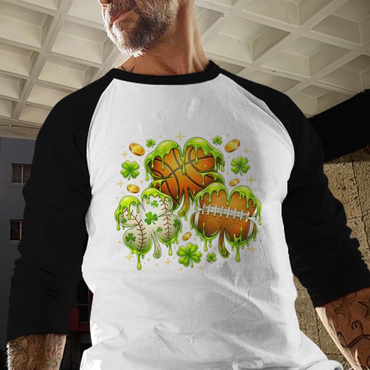 Shamrock Basketball Baseball Drip St Patrick's Day Boys Men Baseball Raglan Shirt Shamrock Basketball Baseball Drip St Patrick's Day Boys Men Baseball Raglan Shirt