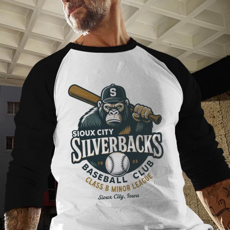 Sioux City Silverbacks Retro Minor League Baseball Baseball Raglan Shirt Sioux City Silverbacks Retro Minor League Baseball Baseball Raglan Shirt
