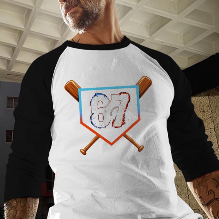Six Seven 67 Baseball Birthday Boy Men Kids Boys Baseball Raglan Shirt Six Seven 67 Baseball Birthday Boy Men Kids Boys Baseball Raglan Shirt