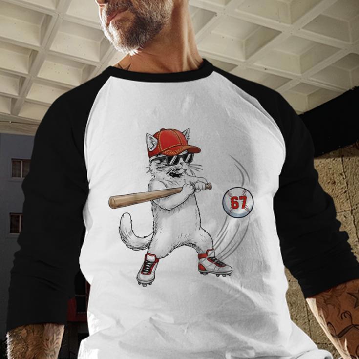 Six Seven 67 Baseball Cat Birthday Men Kids Boys Baseball Raglan Shirt Six Seven 67 Baseball Cat Birthday Men Kids Boys Baseball Raglan Shirt