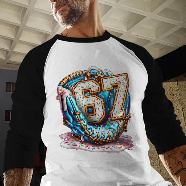 Six Seven Baseball Lifestyle 67 Meme Gen Alpha Slang Baseball Raglan Shirt