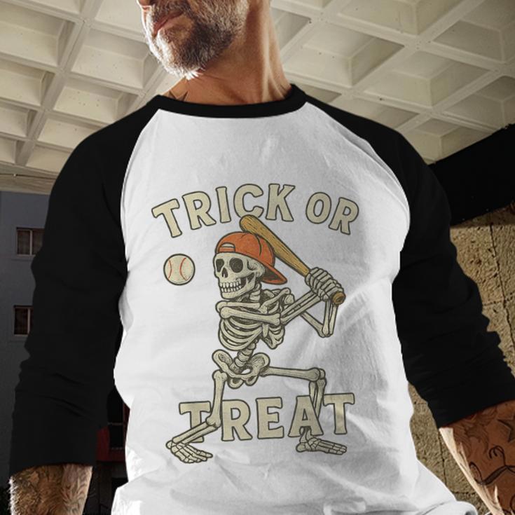Skeleton Baseball Halloween Costume Men Boys Kids Tee Baseball Raglan Shirt