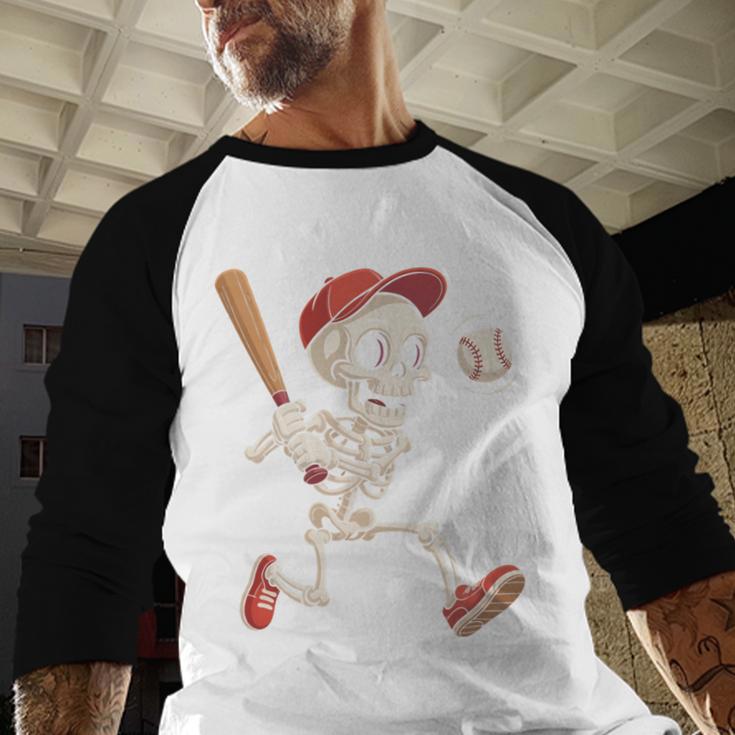 Skeleton Batting Baseball Halloween Boys Men Kids Baseball Raglan Shirt Skeleton Batting Baseball Halloween Boys Men Kids Baseball Raglan Shirt