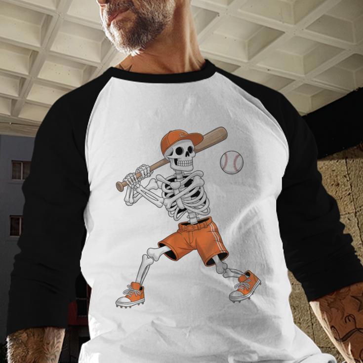Skeleton Batting Baseball Halloween Baseball Raglan Shirt Skeleton Batting Baseball Halloween Baseball Raglan Shirt