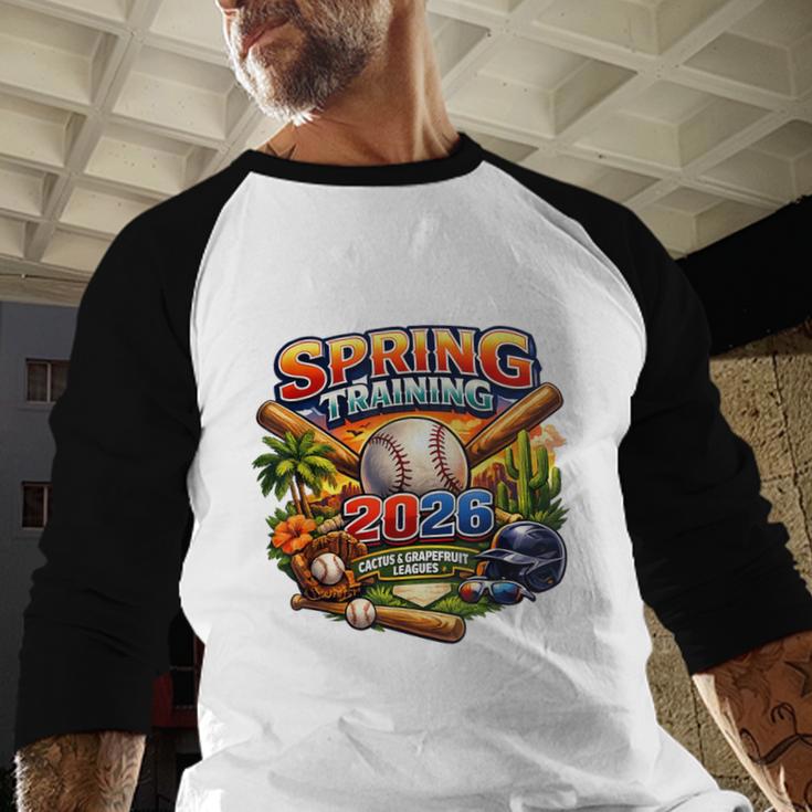 Spring Training 2026 Baseball Fan Retro Palm Cactus Baseball Raglan Shirt Spring Training 2026 Baseball Fan Retro Palm Cactus Baseball Raglan Shirt