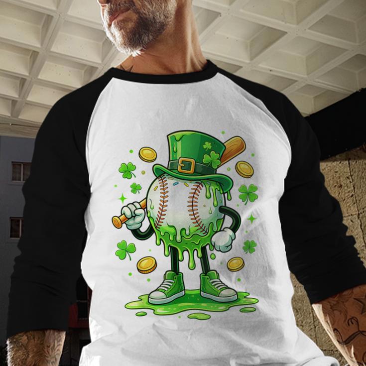 St Patrick Day Baseball Drip Ice Cream Baseball Baseball Raglan Shirt St Patrick Day Baseball Drip Ice Cream Baseball Baseball Raglan Shirt