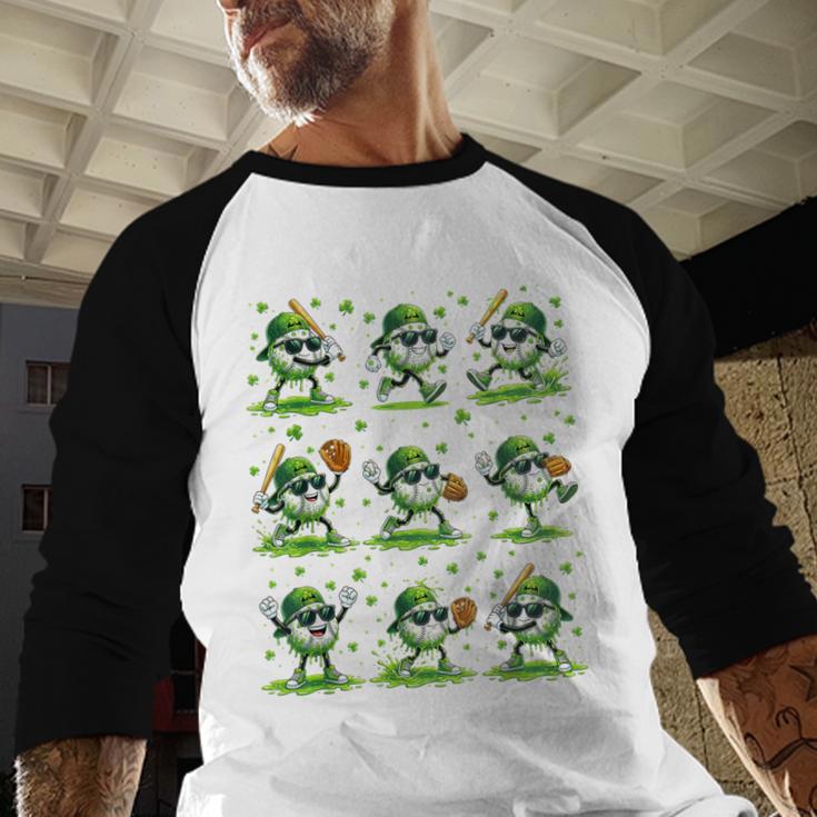 St Patricks Day Baseball Ice Cream Boys Baseball Player Baseball Raglan Shirt