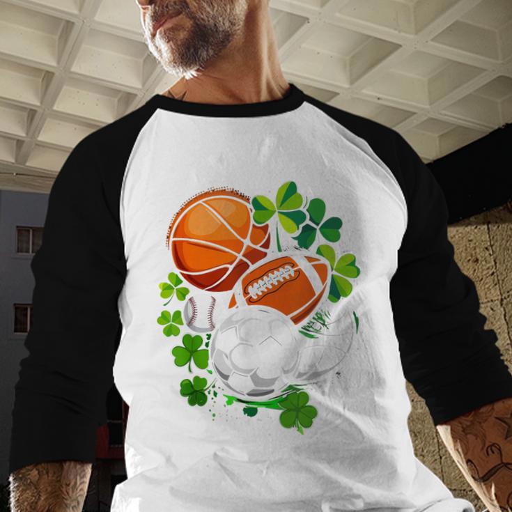 St Patricks Day Shamrock Basketball Baseball Football Soccer Baseball Raglan Shirt