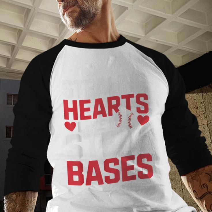 Stealing Hearts Like I Steal Bases Cute Baseball Kids Baseball Raglan Shirt