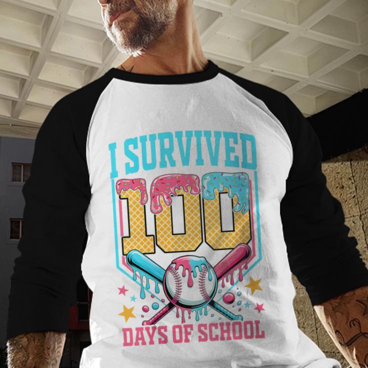 I Survived 100 Days Of School Baseball Drip Students Teacher Baseball Raglan Shirt I Survived 100 Days Of School Baseball Drip Students Teacher Baseball Raglan Shirt