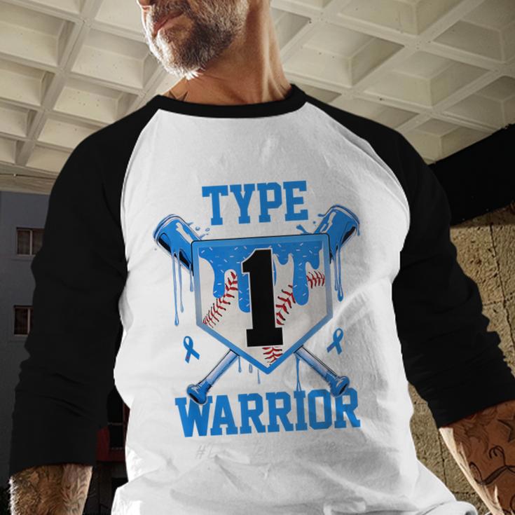 T1D Warrior Baseball Drip Diabetes Awareness Blue Ribbon Baseball Raglan Shirt T1D Warrior Baseball Drip Diabetes Awareness Blue Ribbon Baseball Raglan Shirt