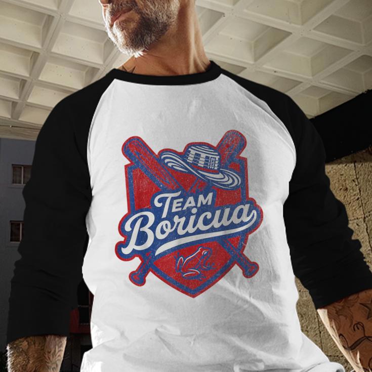 Team Boricua Puerto Rico Baseball Coqui Frog Pava Hat Fan Baseball Raglan Shirt Team Boricua Puerto Rico Baseball Coqui Frog Pava Hat Fan Baseball Raglan Shirt