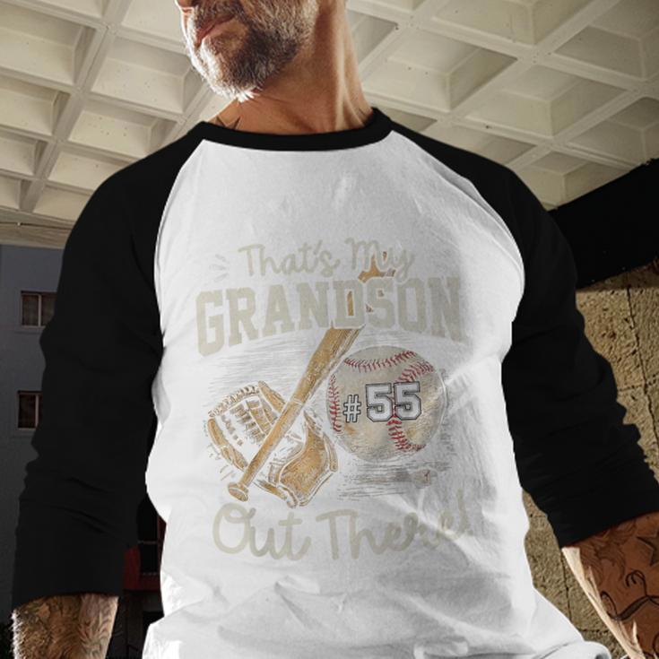 That's My Grandson Out There Jersey Number 55 Baseball Baseball Raglan Shirt That's My Grandson Out There Jersey Number 55 Baseball Baseball Raglan Shirt